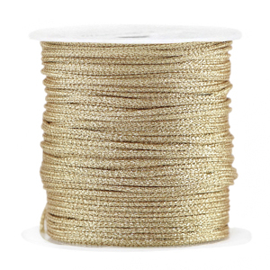 Hilo macram&eacute; trenzado 1mm Champagne met&aacute;lico