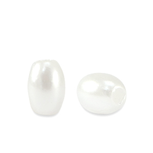Imitaci&oacute;n de perlas de agua dulce grano de arroz Blanco