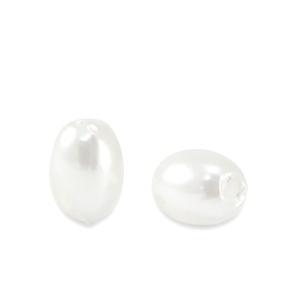 Imitaci&oacute;n de perlas de agua dulce grano de arroz Blanco