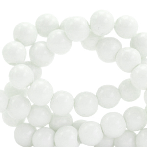 Abalorios de cristal 6 mm opaco Blancuzco