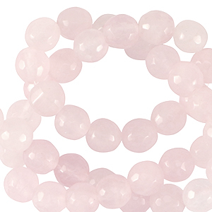 Piedras naturales Cuarzo Lechoso 8mm faceteados Rosa dulce