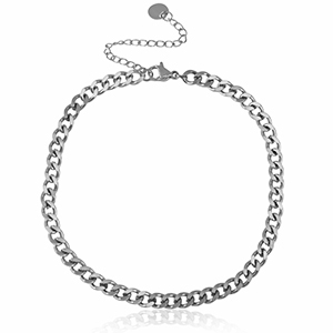 Pulseras tobillera Acero Inox eslab&oacute;n Plateado