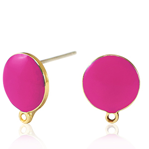 Fornituras met&aacute;licas DQ pendiente Dorado-rosa fucsia n&eacute;on (sin n&iacute;quel)