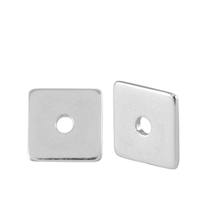 Abalorios met&aacute;licos DQ disco cuadrado 7mm Plata vieja (sin n&iacute;quel)