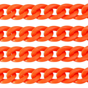 Cadena acr&iacute;lico 22mm brillante Naranja ne&oacute;n