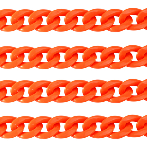 Cadena acr&iacute;lico 18mm brillante Naranja ne&oacute;n