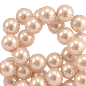 Perlas de cristal 4mm Crema de melocot&oacute;n