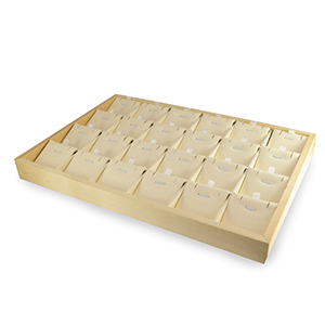 Expositor de joyer&iacute;a 24 compartimentos para diversas joyas Natural-beige