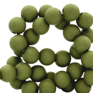 Abalorios acr&iacute;licos 6 mm Verde oliva