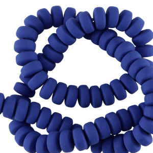 Abalorios de pol&iacute;meros rondeles 7mm Azul audaz