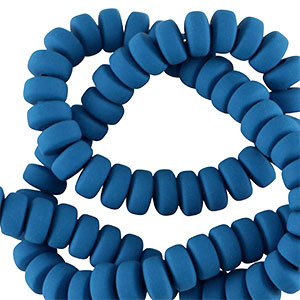 Abalorios de pol&iacute;meros rondeles 7mm Azul