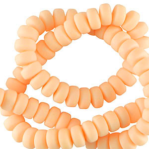 Abalorios de pol&iacute;meros rondeles 7mm Naranja coral