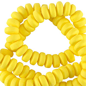 Abalorios de pol&iacute;meros rondeles 7mm Amarillo soleado
