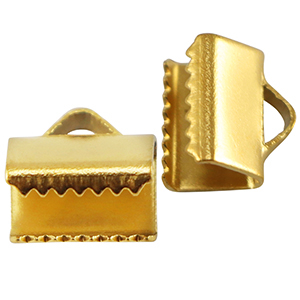Fornituras Acero Inox terminal para cintas 8mm Dorado