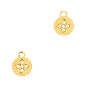 Colgantes Acero Inox flor Dorado