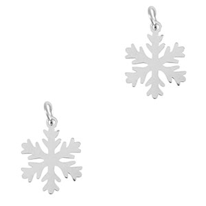 Colgantes Acero Inox copo de nieve Plateado