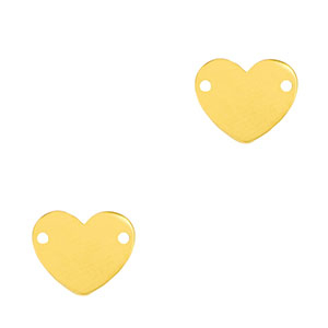 Colgantes / entrepieza Acero Inox coraz&oacute;n Dorado