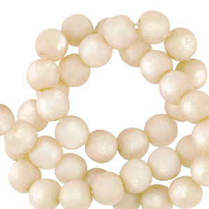 Abalorios Super Polaris Apaco redondos 6 mm mate Blanco prosecco
