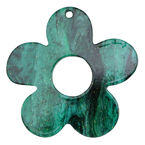 Colgantes de resina flor glitter Multicolor&nbsp;verde