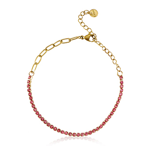 Pulseras Acero Inox Dorado-rosa
