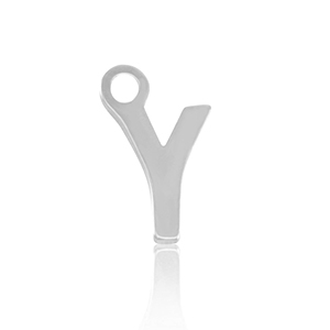 Colgantes Acero Inox letra Y Plateado