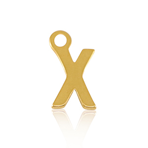 Colgantes Acero Inox letra X Dorado