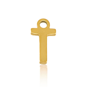 Colgantes Acero Inox letra T Dorado