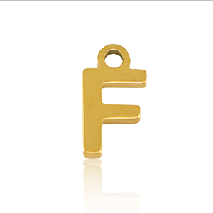 Colgantes Acero Inox letra F Dorado