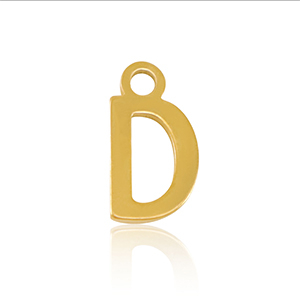 Colgantes Acero Inox letra D Dorado