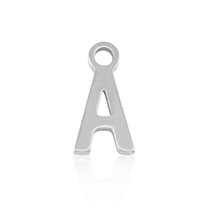 Colgantes Acero Inox letra A Plateado