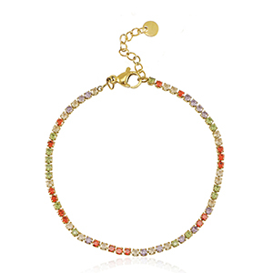 Pulseras Acero Inox Dorado-multicolor