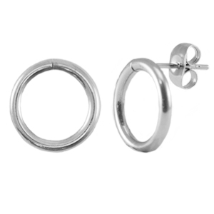 Fornituras Acero Inox pendientes 14mm Plateado