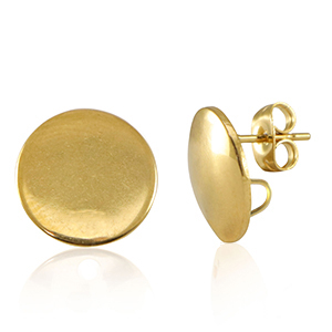 Fornituras Acero Inox pendientes con anilla 15mm Dorado