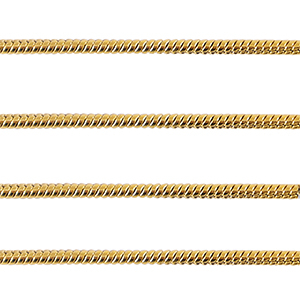 Fornituras Acero Inox cadena jasseron serpiente 1.6mm Dorado