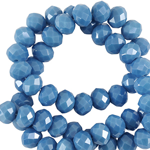 Abalorios faceteados disco 6x4mm Azul marino-revestimiento pearl shine