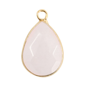 Colgantes de piedras naturales gota Blanco fr&iacute;o-dorado
