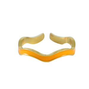 Anillos Acero Inox Dorado-naranja