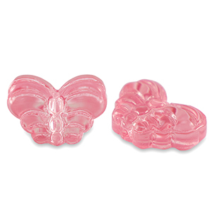 Abalorios de cristal mariposa Rosa roja