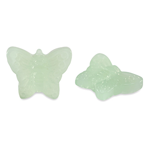 Abalorios de cristal mariposa Verde lechoso