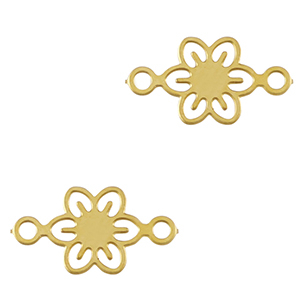 Colgantes Acero Inox entrepieza bohemios 6mm Dorado