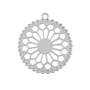 Colgantes Acero Inox bohemios 20mm Plateado