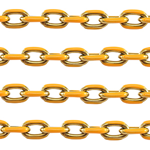 Fornituras Acero Inox cadena jasseron&nbsp;tipo ancla Dorado-naranja