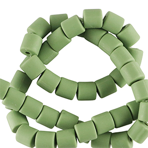 Abalorios de pol&iacute;meros 6mm Verde albahaca