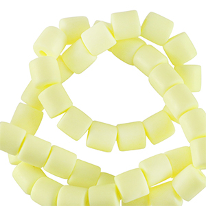 Abalorios de pol&iacute;meros 6mm Amarillo p&aacute;lido