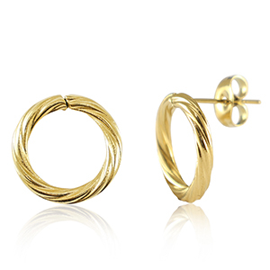 Pendientes Acero Inox 14mm Dorado