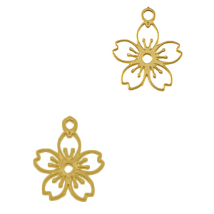 Colgantes Acero Inox flor Dorado