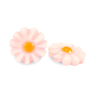 Abalorios conchas flor Rosa claro-naranja