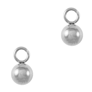 Colgantes Acero Inox bola 4mm Plateado