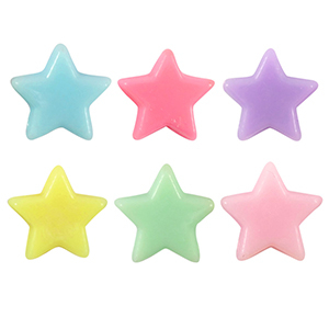 Abalorios con look acr&iacute;lico estrella Multicolor pastel