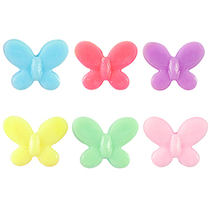 Abalorios con look acr&iacute;lico mariposa Multicolor pastel